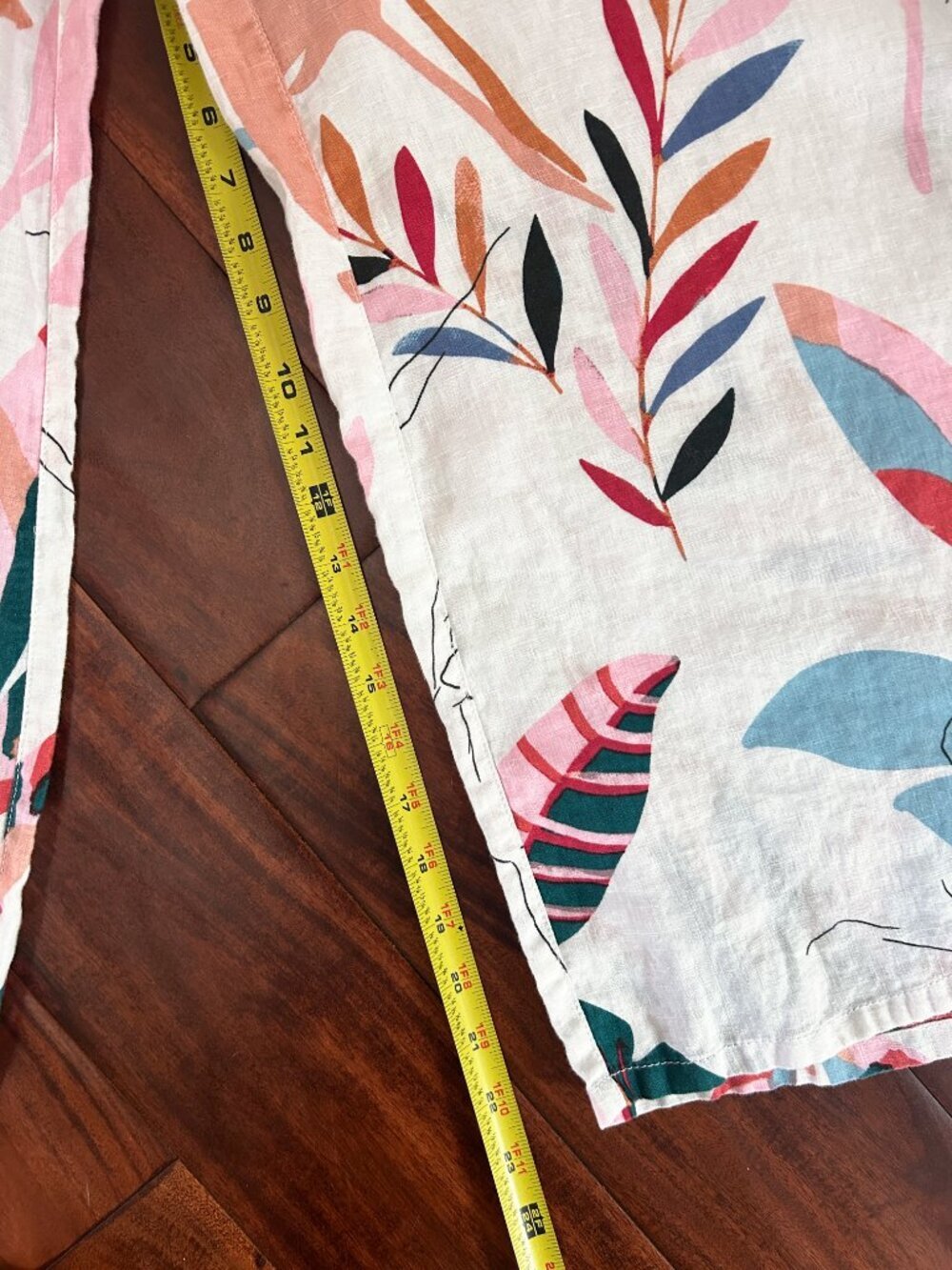 Cynthia Rowley Tropical Leaf Linen Wide Leg Crop Pants Vacation Breezy Size M - Picture 4 of 7